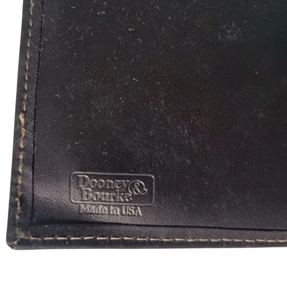 Dooney & Bourke Black Leather Shopper Tote Bag & Wallet w/Checkbook Vintage USA